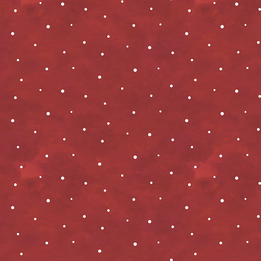 Hello Winter - Flannel Dots Red by Tara Reed