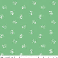 Pixie Noel 2 Flannel - Snow Globes Green by Tasha Noel