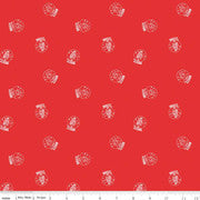 Pixie Noel 2 Flannel - Snow Globes Red by Tasha Noel