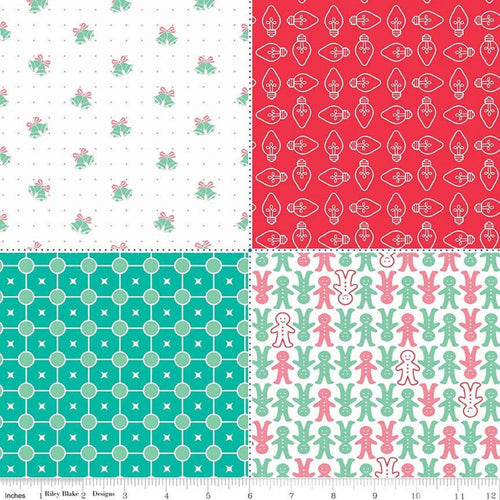 Cozy Christmas - Fat Quarter Panel Red by Lori Holt