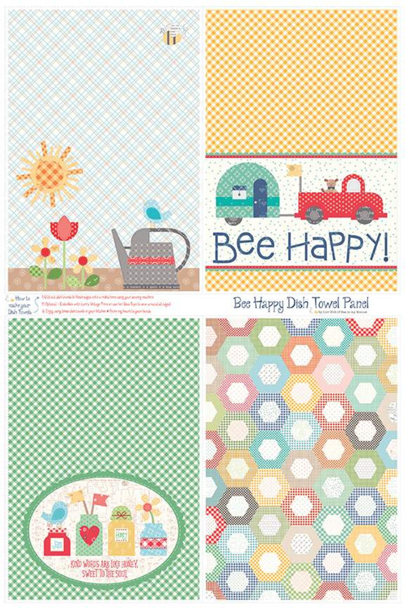 COMING SOON - Bee Happy Dish Towel Panel by Lori Holt