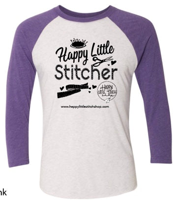 Happy Little Stitcher Shirt - Vintage Purple/White Raglan by Happy Little Stitch Shop