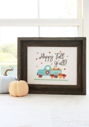 Happy Fall Y'all Cross Stitch by Flamingo Toes