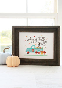 Happy Fall Y'all Cross Stitch by Flamingo Toes