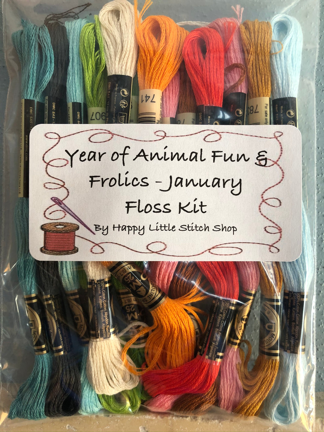 Floss Kit - Year of Animal Fun & Frolics - January