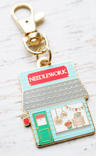 Load image into Gallery viewer, Charm - Needlework Shop Main Street Enamel Charm by Flamingo Toes