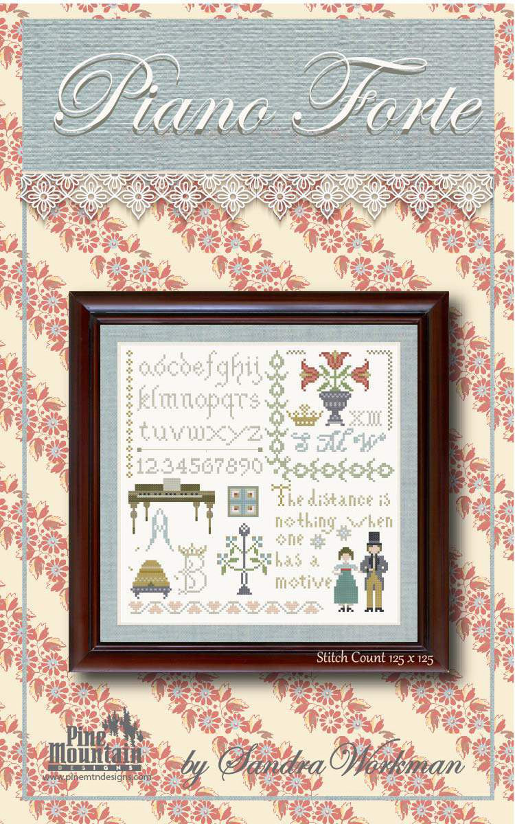 Pride and Prejudice - Piano Forte Cross Stitch Pattern by Pine Mountain Designs