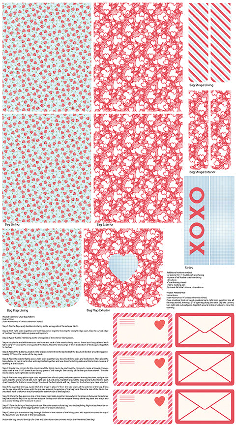 Sugar and Spice - Valentine Bag Panel by Lindsay Wilkes