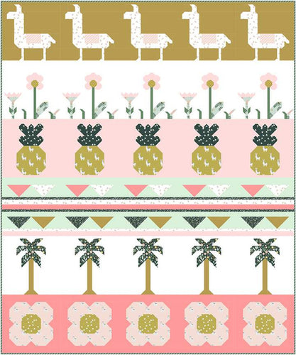 Tropical Hibiscus Row Quilt Kit by Burlap and Blossom