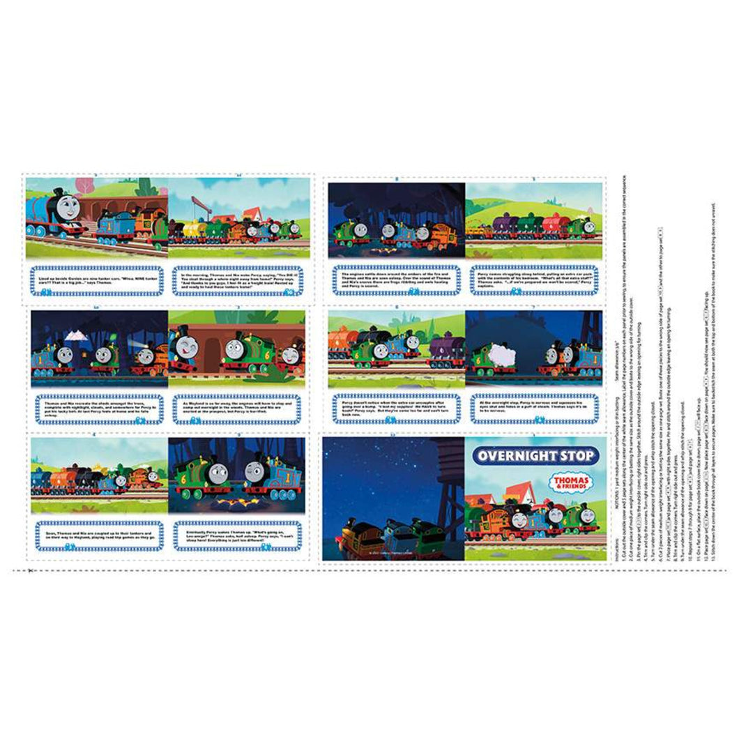 Full Steam Ahead with Thomas and Friends Overnight Stop Soft Book Panel by Riley Blake Designs