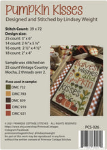 Load image into Gallery viewer, Pumpkin Kisses by Primrose Cottage Stitches