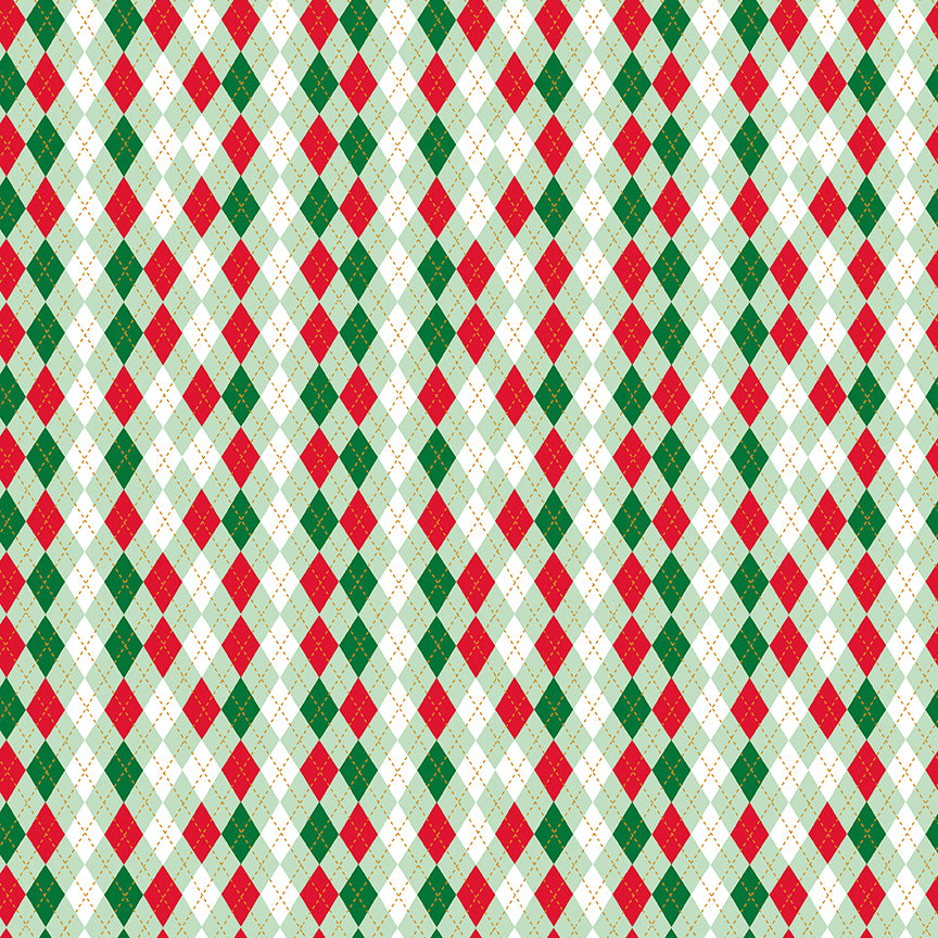 Christmas Adventure - Argyle Sweet Mint Sparkle by Beverly McCullough of Flamingo Toes