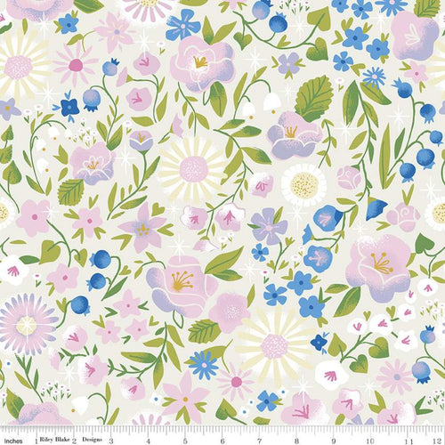 Little Brier Rose - Floral Parchment Sparkle by Jill Howarth