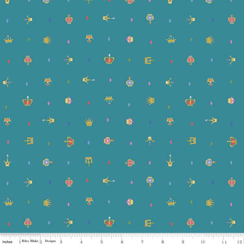 Little Brier Rose - Crowns Teal Sparkle by Jill Howarth