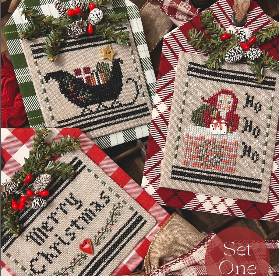 Christmas in the Country - Set 1 Gift Tag Ornaments by Annie Beez Folkart