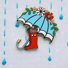 Needle Minder - Floral Umbrella and Boots by Flamingo Toes