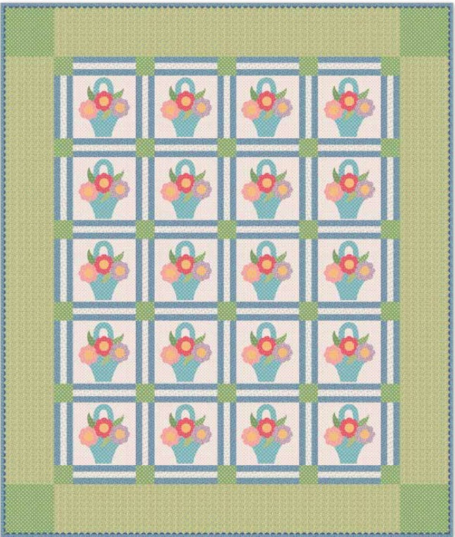 Vintage Flower Baskets Quilt Kit by Lori Holt