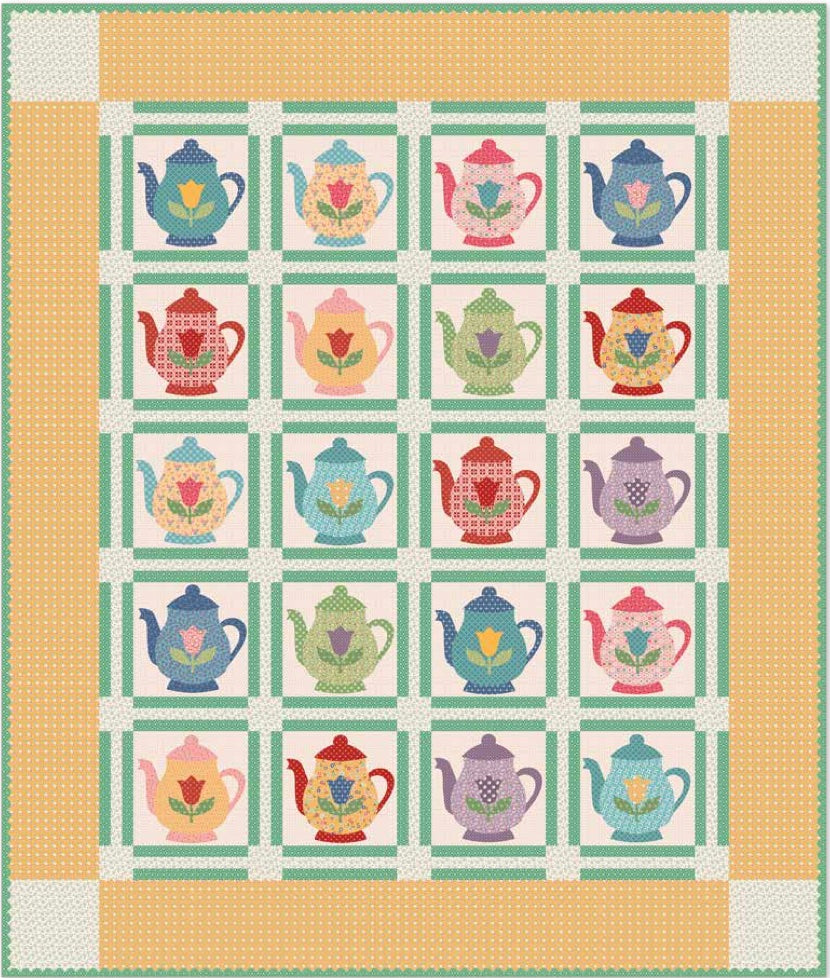 RESERVATION - Vintage Tea Pots Quilt Kit by Lori Holt