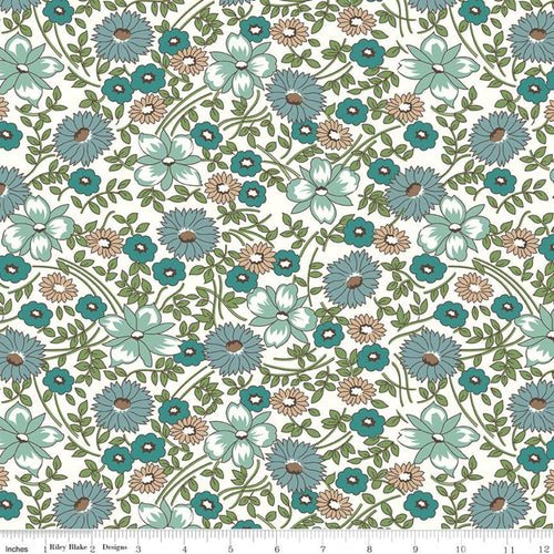 Prairie - Wide Back Prairie Flower Teal by Lori Holt