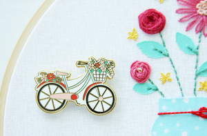 Needle Minder - Floral Vintage Bicycle by Flamingo Toes