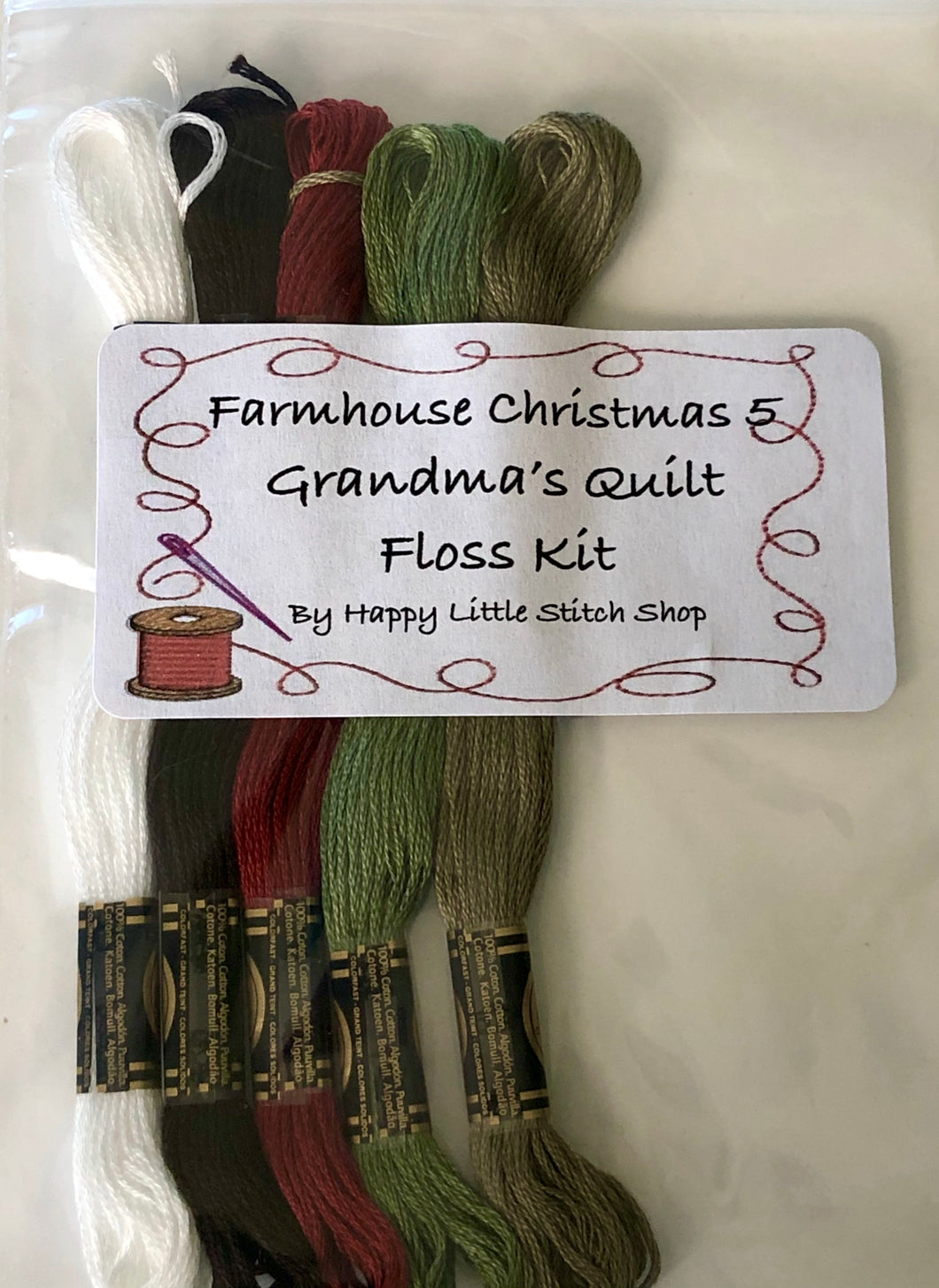 Floss Kit - Farmhouse Christmas 5 - Grandma's Quilt by Little House Needleworks