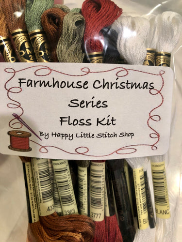 Farmhouse Christmas Complete Series DMC Floss Kit by Little House Needleworks
