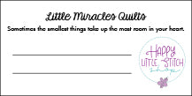 Little Miracles Quilts - NICU Charity Program - Label