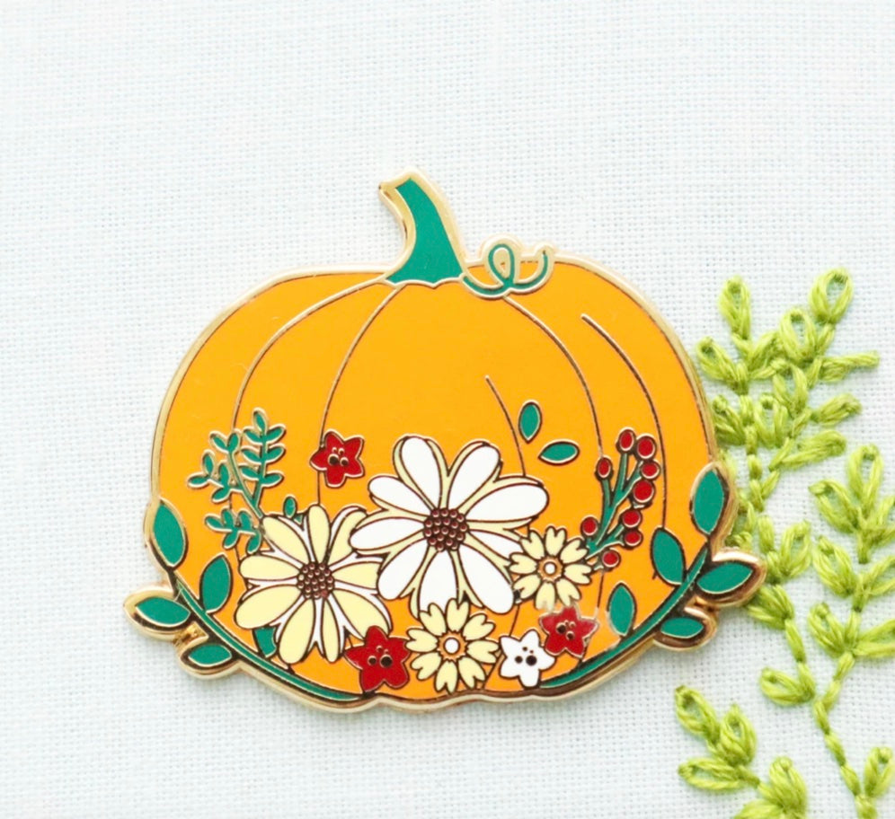Needle Minder - Floral Pumpkin by Flamingo Toes